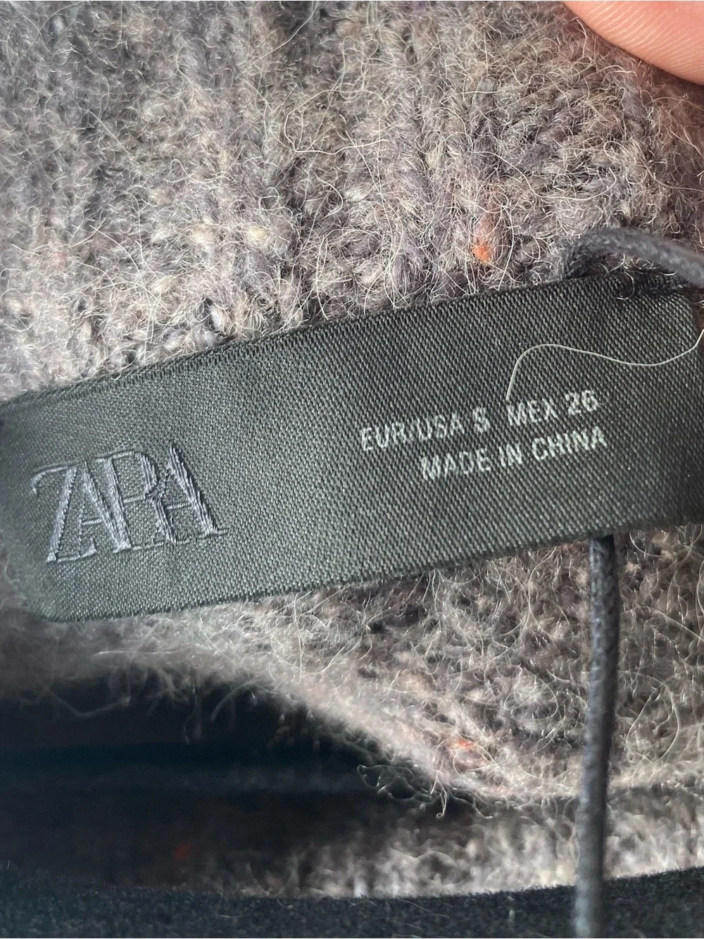 NWT• Zara Grey Flecked Wool Blend Short Sleeve Sweater Small Dark Academia